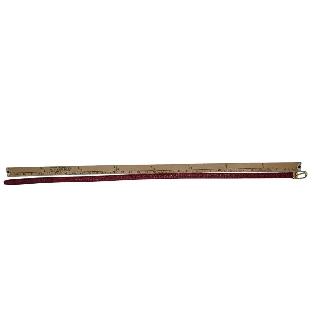 Vero‎ Pitone Red Snakeskin Leather Belt With Gold Buckle